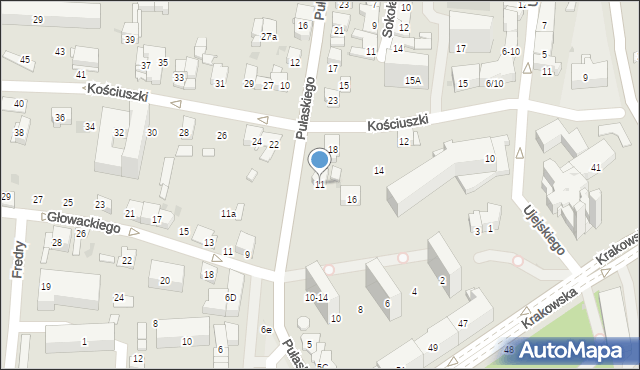 Tarnów, Pułaskiego Kazimierza, gen., 11, mapa Tarnów