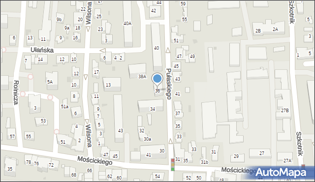 Tarnów, Pułaskiego Kazimierza, gen., 36, mapa Tarnów