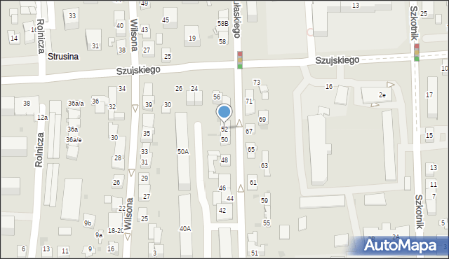Tarnów, Pułaskiego Kazimierza, gen., 52, mapa Tarnów