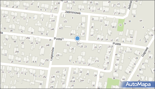 Tomaszów Mazowiecki, Pusta, 27, mapa Tomaszów Mazowiecki