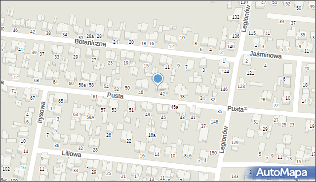 Tomaszów Mazowiecki, Pusta, 44, mapa Tomaszów Mazowiecki