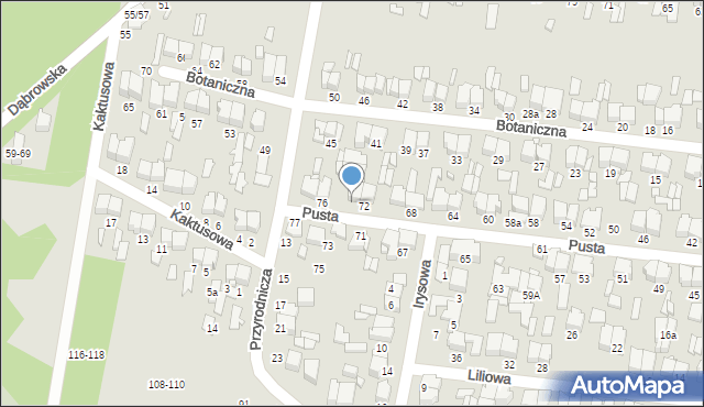 Tomaszów Mazowiecki, Pusta, 74, mapa Tomaszów Mazowiecki