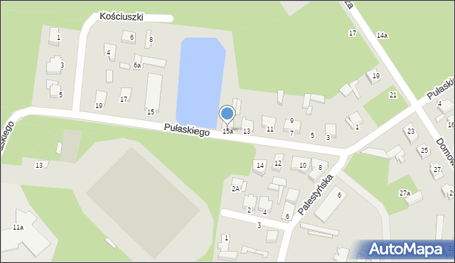 Tuszyn, Pułaskiego, 15a, mapa Tuszyn