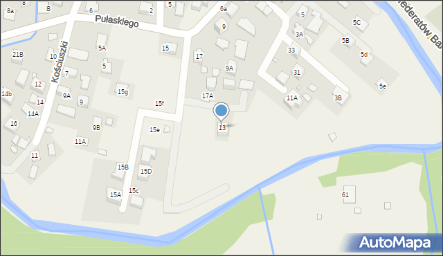 Tylicz, Pułaskiego Kazimierza, gen., 13, mapa Tylicz