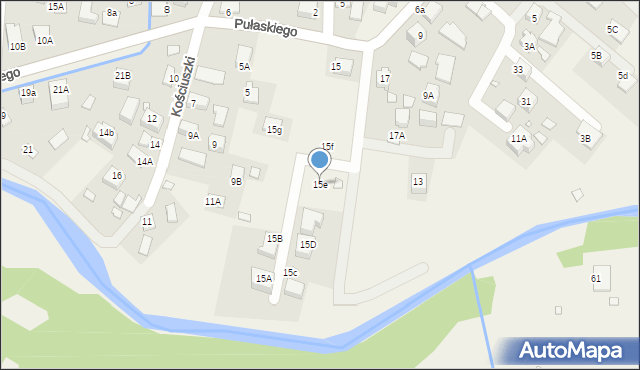 Tylicz, Pułaskiego Kazimierza, gen., 15e, mapa Tylicz