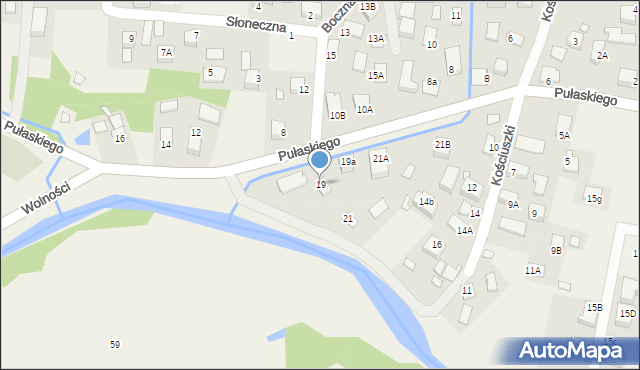 Tylicz, Pułaskiego Kazimierza, gen., 19, mapa Tylicz