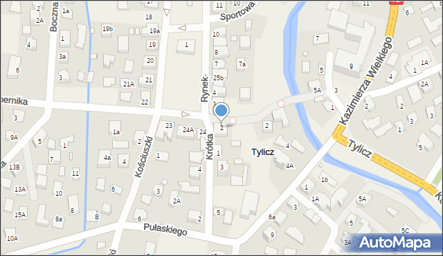 Tylicz, Pułaskiego Kazimierza, gen., 2, mapa Tylicz