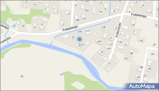 Tylicz, Pułaskiego Kazimierza, gen., 21, mapa Tylicz