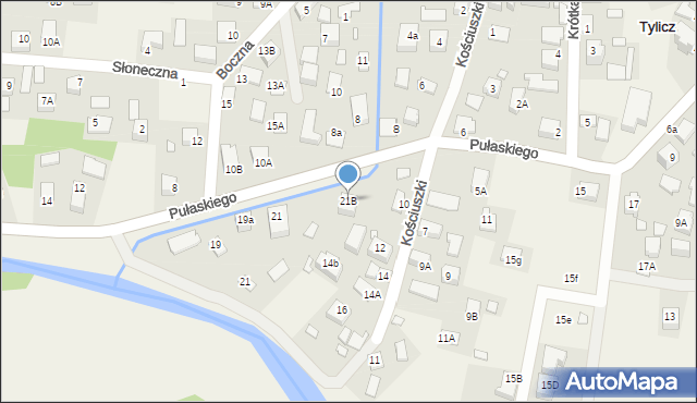 Tylicz, Pułaskiego Kazimierza, gen., 21B, mapa Tylicz