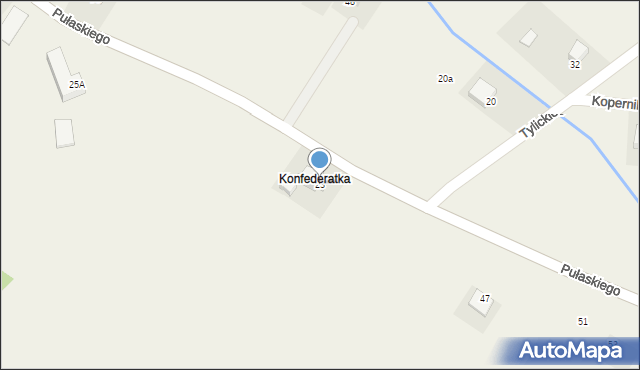 Tylicz, Pułaskiego Kazimierza, gen., 23, mapa Tylicz