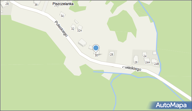 Tylicz, Pułaskiego Kazimierza, gen., 30, mapa Tylicz