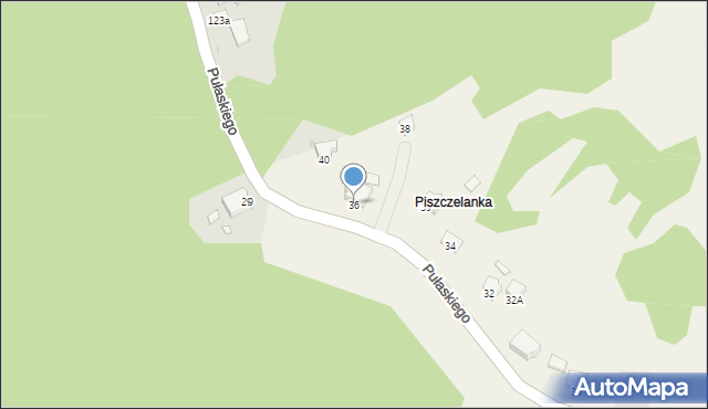 Tylicz, Pułaskiego Kazimierza, gen., 36, mapa Tylicz