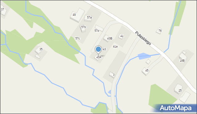 Tylicz, Pułaskiego Kazimierza, gen., 43A, mapa Tylicz