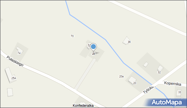 Tylicz, Pułaskiego Kazimierza, gen., 48, mapa Tylicz