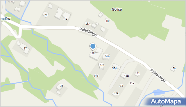 Tylicz, Pułaskiego Kazimierza, gen., 49, mapa Tylicz