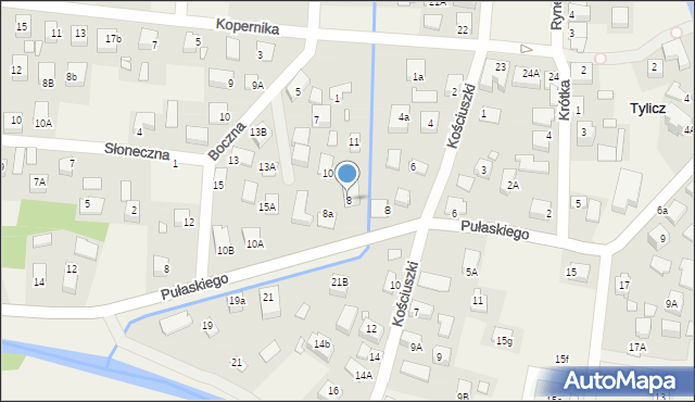 Tylicz, Pułaskiego Kazimierza, gen., 8, mapa Tylicz