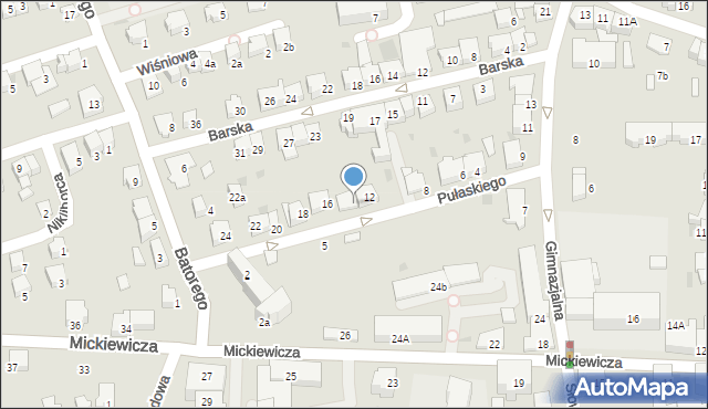 Wadowice, Pułaskiego Kazimierza, gen., 14, mapa Wadowice