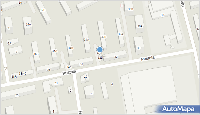 Warszawa, Pustola, 32D, mapa Warszawy