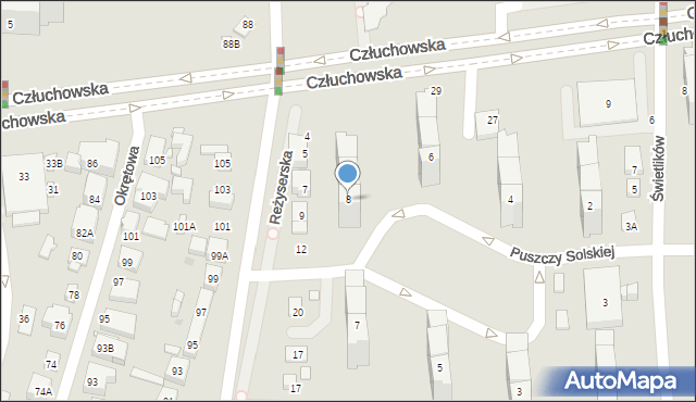 Warszawa, Puszczy Solskiej, 8, mapa Warszawy