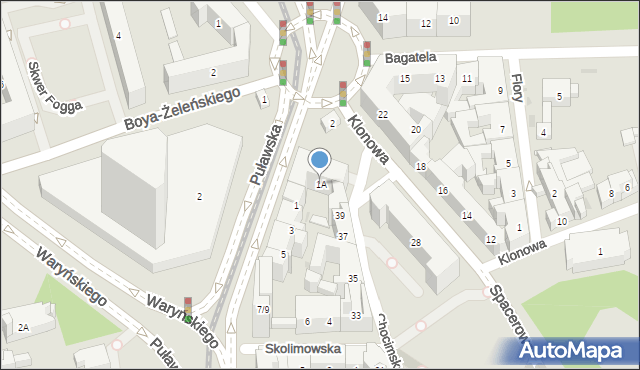 Warszawa, Puławska, 1A, mapa Warszawy