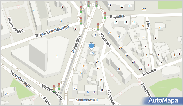 Warszawa, Puławska, 1A, mapa Warszawy