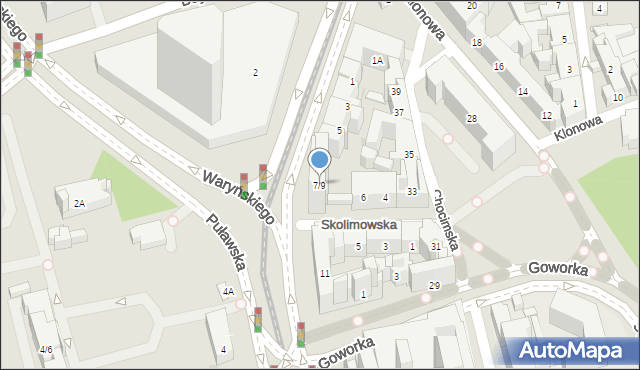 Warszawa, Puławska, 7/9, mapa Warszawy