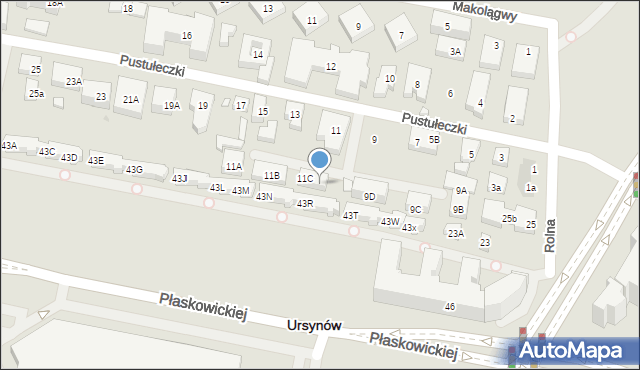 Warszawa, Pustułeczki, 11D, mapa Warszawy