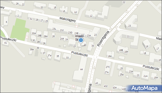 Warszawa, Pustułeczki, 20A, mapa Warszawy