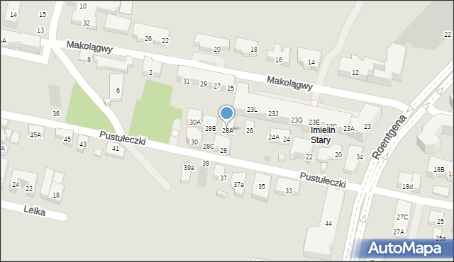 Warszawa, Pustułeczki, 28A, mapa Warszawy