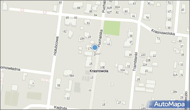 Warszawa, Puchalska, 17, mapa Warszawy