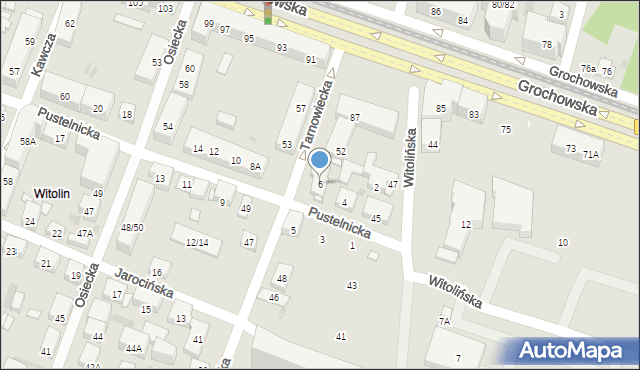 Warszawa, Pustelnicka, 6, mapa Warszawy