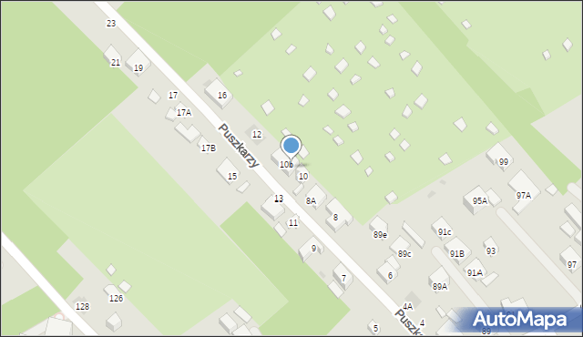 Warszawa, Puszkarzy, 10a, mapa Warszawy