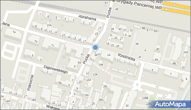 Wejherowo, Pucka, 14, mapa Wejherowo