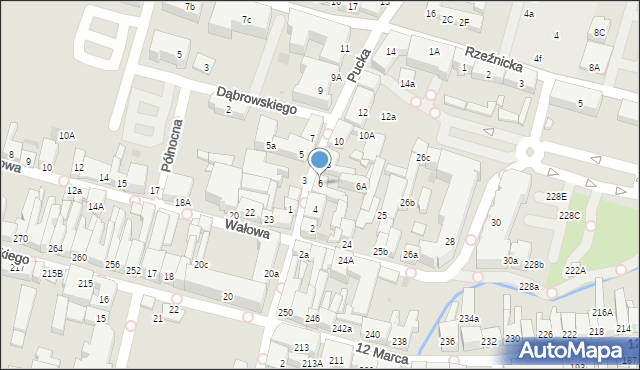 Wejherowo, Pucka, 6, mapa Wejherowo