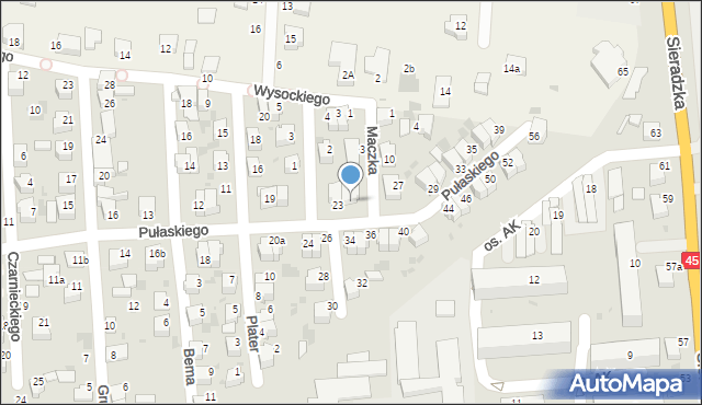 Wieluń, Pułaskiego Kazimierza, gen., 25, mapa Wieluń