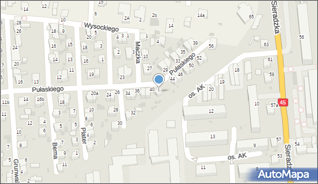 Wieluń, Pułaskiego Kazimierza, gen., 42, mapa Wieluń