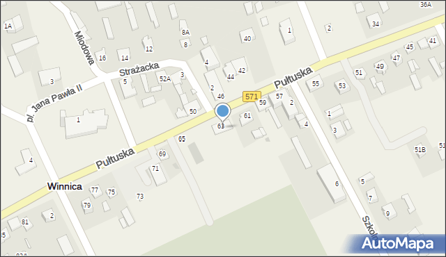 Winnica, Pułtuska, 63A, mapa Winnica