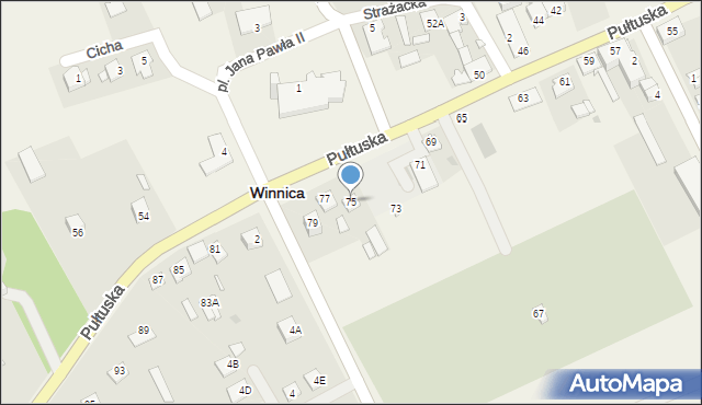 Winnica, Pułtuska, 75, mapa Winnica