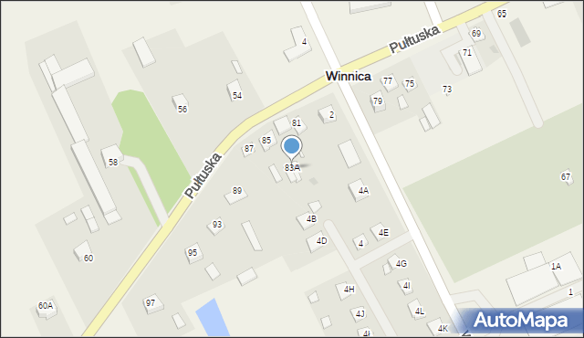 Winnica, Pułtuska, 83A, mapa Winnica