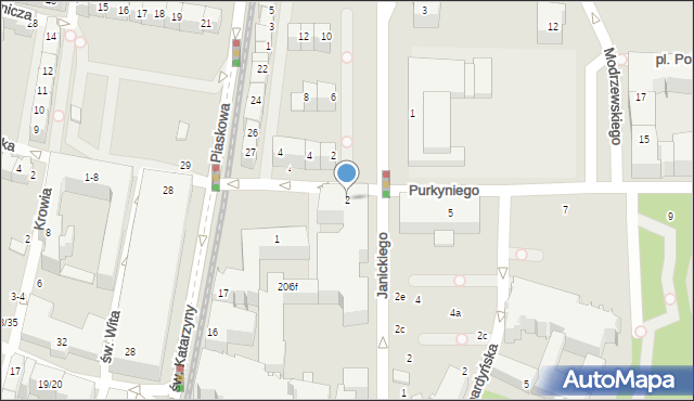 Wrocław, Purkyniego Jana Ewangelisty, 2, mapa Wrocławia