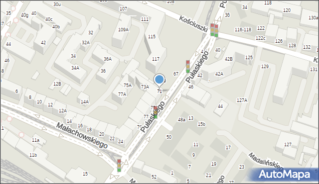 Wrocław, Pułaskiego Kazimierza, gen., 71, mapa Wrocławia