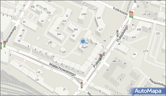 Wrocław, Pułaskiego Kazimierza, gen., 77A, mapa Wrocławia