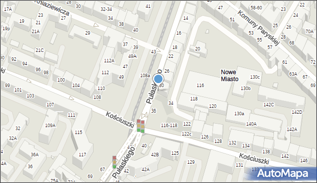 Wrocław, Pułaskiego Kazimierza, gen., 32, mapa Wrocławia