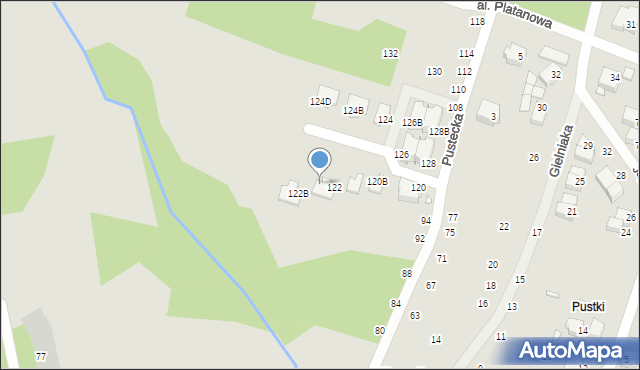 Wrocław, Pustecka, 122A, mapa Wrocławia