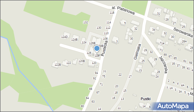 Wrocław, Pustecka, 128, mapa Wrocławia