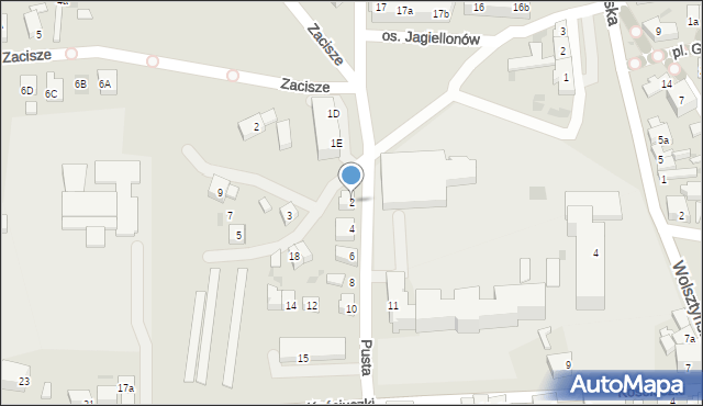 Wschowa, Pusta, 2, mapa Wschowa
