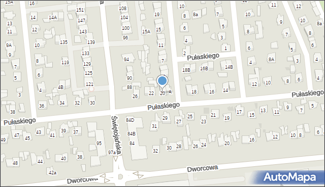 Wyszków, Pułaskiego Kazimierza, gen., 20, mapa Wyszków
