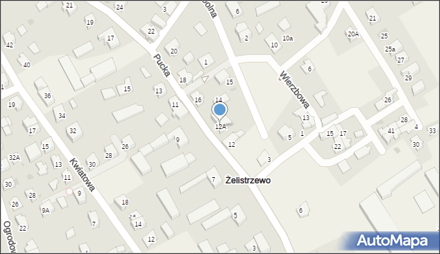 Żelistrzewo, Pucka, 12A, mapa Żelistrzewo