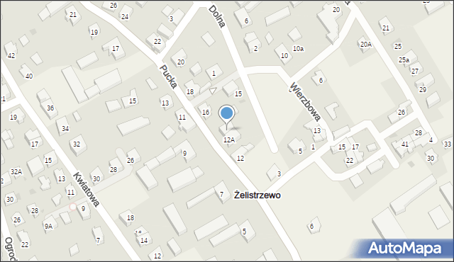 Żelistrzewo, Pucka, 12B, mapa Żelistrzewo