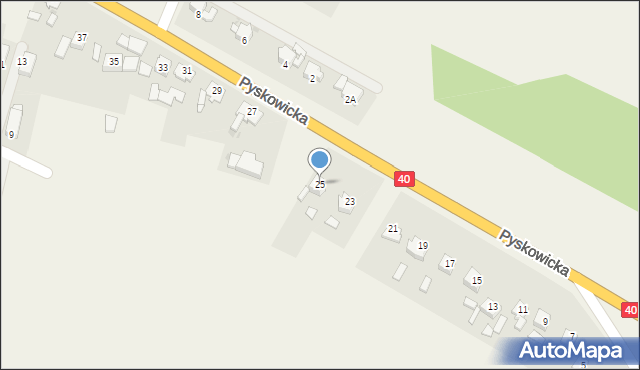 Bycina, Pyskowicka, 25, mapa Bycina